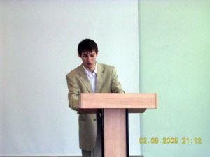 Антон Шорников защищает дипломную работу в ТГУ --- Нажмите, чтобы увеличить.